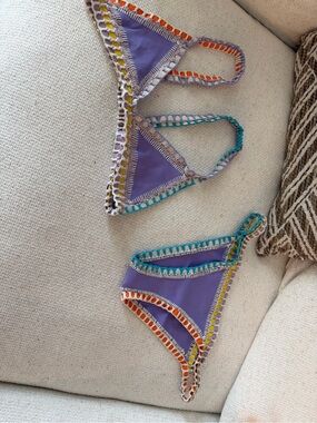 KIINI Purple Crochet-Trim Bikini